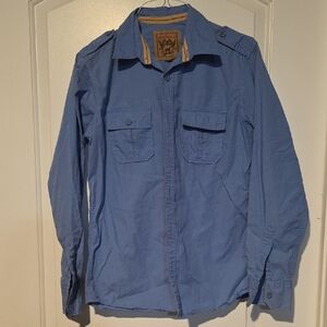 Red Camel Blue Casual Button Down Shirt